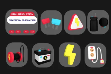 Electrician 3D Icon Pack