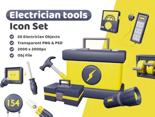 Electrician Tools 3D Illustration Pack
