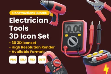Electrician Tools 3D Icon Pack