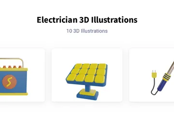 Electricista Paquete de Illustration 3D