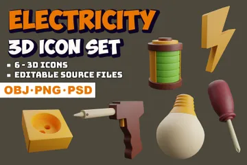 Électricité Pack 3D Icon