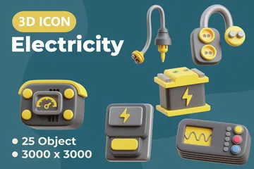 Électricité Pack 3D Icon