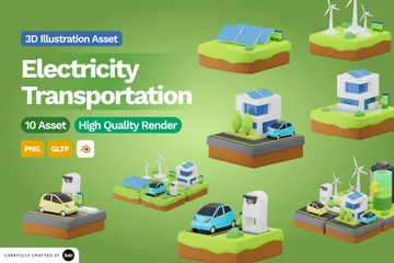 Transport d'électricité Pack 3D Illustration