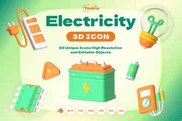 Electricity 3D Icon Pack