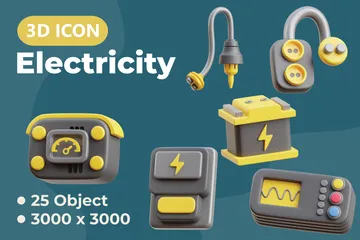 Electricity 3D Icon Pack