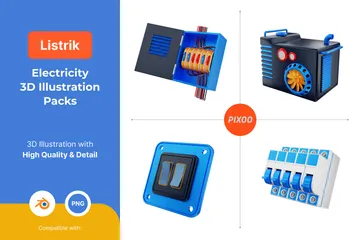 Electricity 3D Illustration Pack