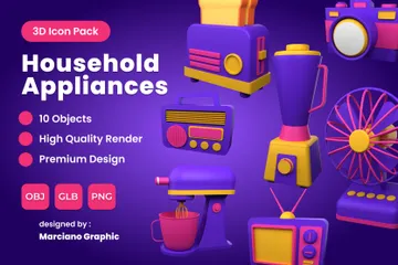 Electrodomésticos 3D Icon Pack