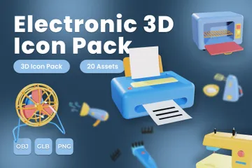 Electronic 3D Icon Pack