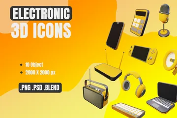 Electronic 3D Icon Pack