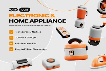 Electronic & Home Appliances 3D Icon Pack