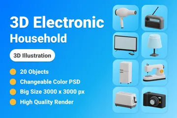 Electronic Household 3D Icon Pack