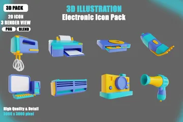 Électronique Pack 3D Icon