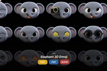 Elefant-Emoji 3D Icon Pack