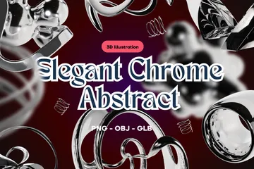 Elegante Chrom abstrakt 3D Icon Pack