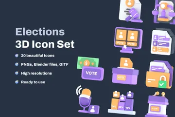 Eleições Pacote de Icon 3D