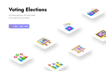 Eleições de votação Pacote de Icon 3D
