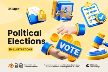 Eleições Políticas Pacote de Illustration 3D