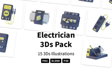 Elektriker 3D Icon Pack