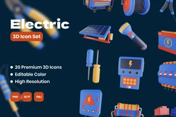 Elektrisch 3D Icon Pack