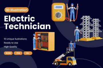 Elektrotechniker 3D Illustration Pack