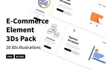 Élément de commerce électronique Pack 3D Icon