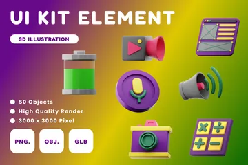 Élément du kit d'interface utilisateur Pack 3D Icon