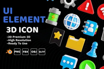 Élément d'interface utilisateur Pack 3D Icon