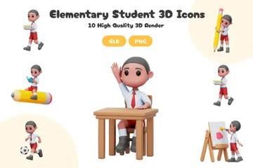 Elementary Student 3D Illustration Pack