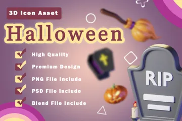 Elemento de Halloween Paquete de Icon 3D