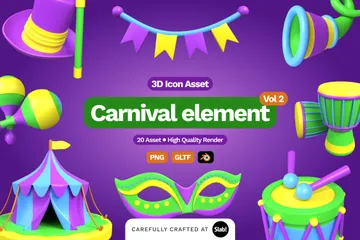 Elemento de carnaval vol.2 Paquete de Icon 3D