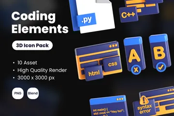 Elemento de codificación Paquete de Icon 3D