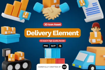Elemento de entrega Paquete de Icon 3D