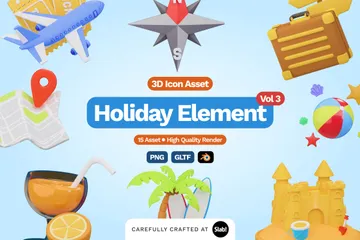 Elemento de férias Vol.3 Pacote de Icon 3D