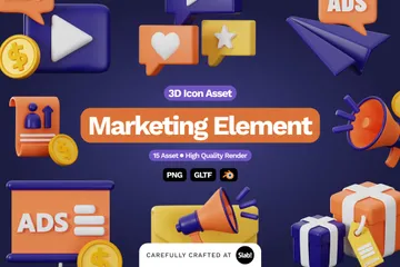 Elemento de marketing Paquete de Icon 3D