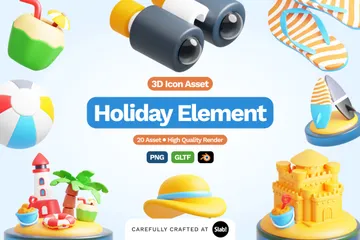 Elemento de vacaciones Paquete de Icon 3D