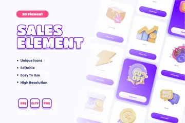 Elemento de ventas Paquete de Icon 3D