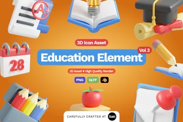 Elemento educativo Paquete de Icon 3D