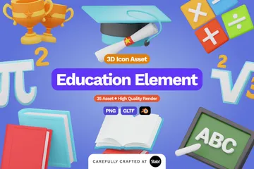 Elemento educativo Paquete de Icon 3D