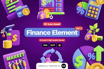 Elemento Financeiro Vol.2 Pacote de Icon 3D