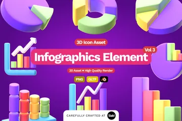 Elemento Infográfico Vol.3 Pacote de Icon 3D