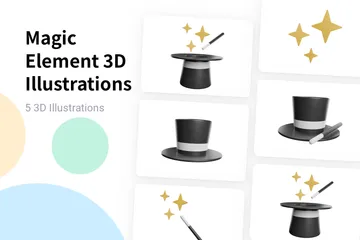Elemento Mágico Pacote de Illustration 3D