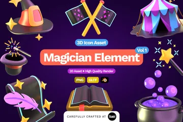 Elemento Mágico Vol.1 Pacote de Icon 3D