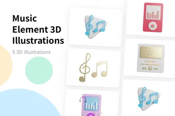 Elemento Musical Pacote de Illustration 3D