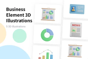 Elemento empresarial Paquete de Illustration 3D