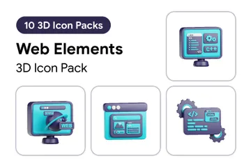 Elementos da Web Pacote de Icon 3D