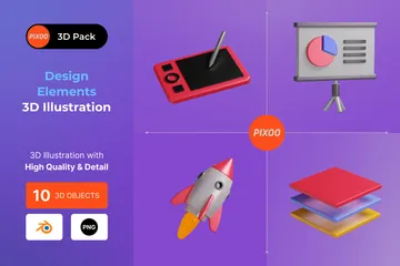 Elementos de design Pacote de Illustration 3D