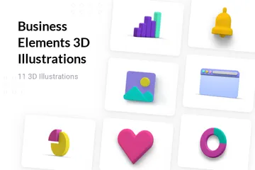Elementos de negócios Pacote de Illustration 3D