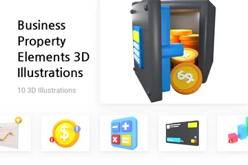 Elementos de propiedad empresarial Paquete de Illustration 3D