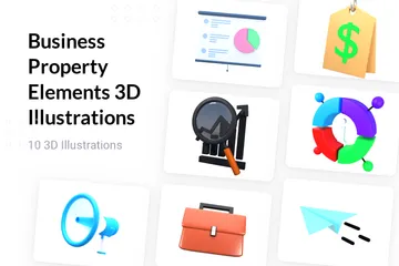 Elementos de propriedade comercial Pacote de Illustration 3D