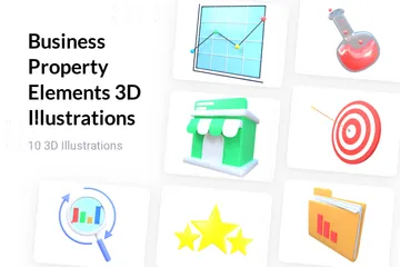 Elementos de propriedade comercial Pacote de Illustration 3D